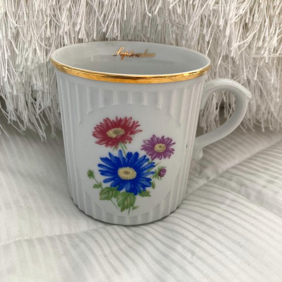 September Porcelain Coffee Mug Original Crown D Czech Bohemia Astor - Picture 1 of 5